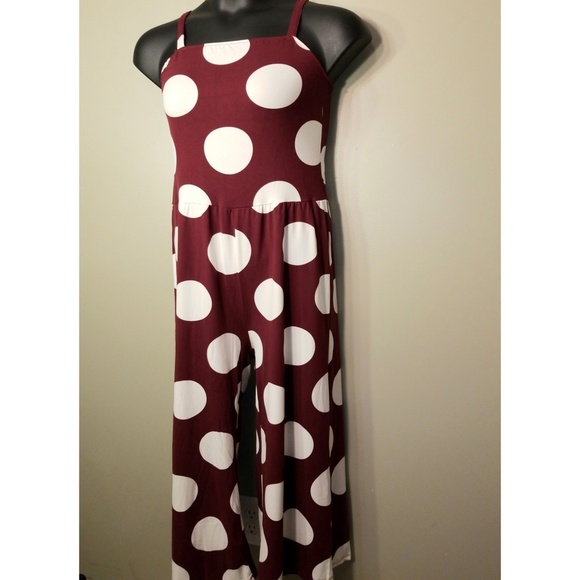 NWOT Plus Size Polka Dot Capri Jumpsuit - Picture 2 of 4